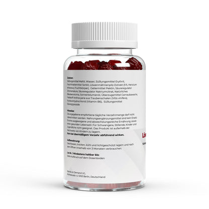 Löwenmähne + Vitamin B6 Gummies - 60 Stk.